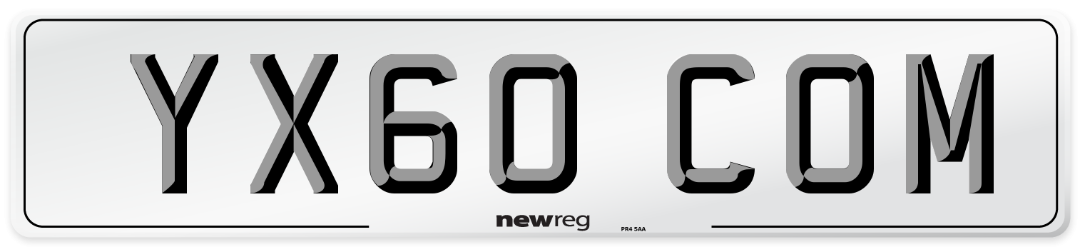 YX60 COM Number Plate from New Reg